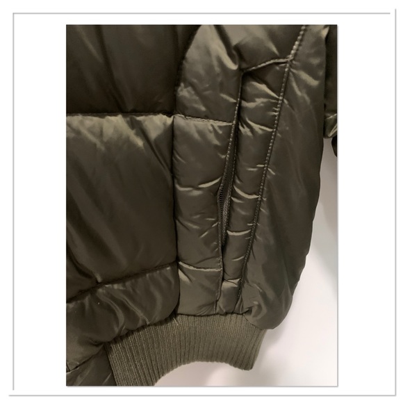 The North Face 550 Down Filled Fur Hooded Puffer Jacket Olive Green Size Large - Picture 6 of 15